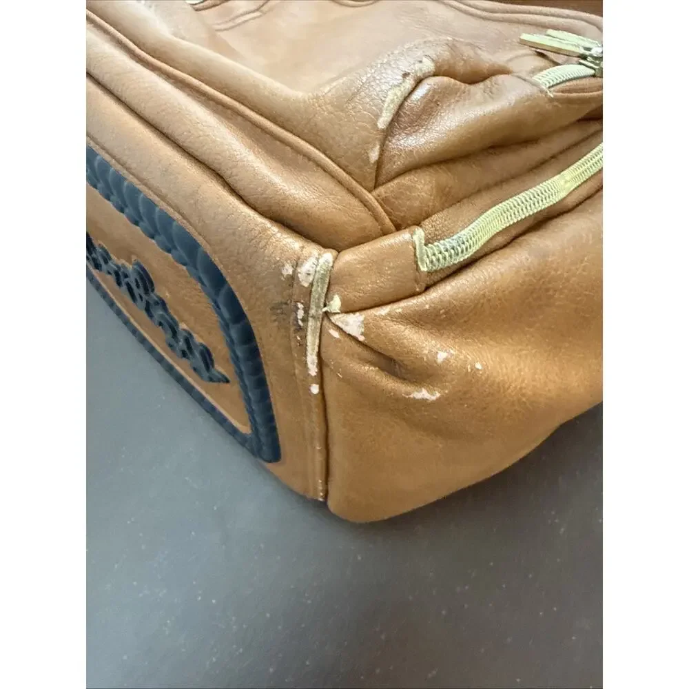 Itzy Ritzy Diaper Bag Cognac Backpack Vegan Leather Gold Hardware Tik Tok Bag